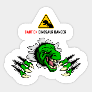 Caution Dinosaur Danger Sticker